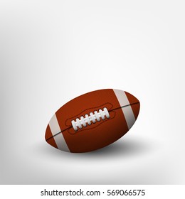 isolated rugby ball on blank white background in vector illustration. Design for American football template