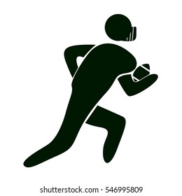 Isolated rugby icon on white background. American football.