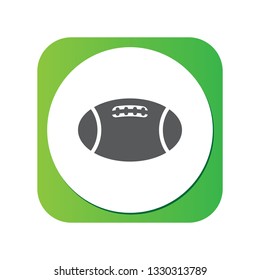 Isolated rugby icon symbol on clean background. Vector ball element in trendy style.
