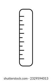 Isolated Ruler Contour Vector Image. Clean and simple vector image featuring the contour of a ruler a black line, isolated for versatile use.