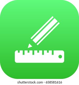 Isolated Ruler Icon Symbol On Clean Background. Vector Pencil Element In Trendy Style.