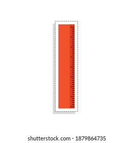 Isolated ruler tool back to school sticker- Vector