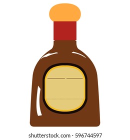 Isolated rum bottle on a white background, Vector illustration