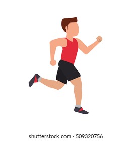 Isolated runner man design
