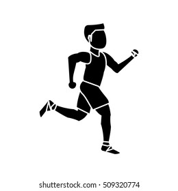 Isolated runner man design