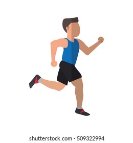 Isolated runner man design