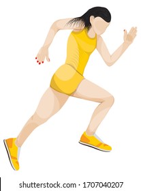 isolated runner wooman on white background vector design