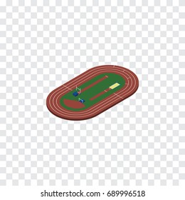 Isolated Running Field Isometric. Run Stadium Vector Element Can Be Used For Running, Field, Run Design Concept.