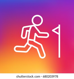 Isolated Running Outline Symbol On Clean Background. Vector Training Element In Trendy Style.