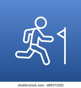 Isolated Running Outline Symbol On Clean Background. Vector Training Element In Trendy Style.