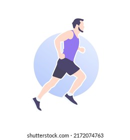 Isolated running simple vector logo design