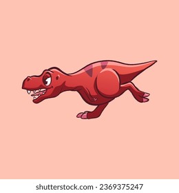 Isolated Running Trex for Sticker