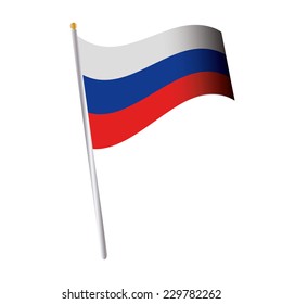 an isolated russian flag on a white background