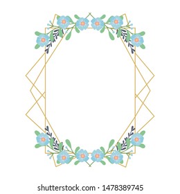 Isolated rustic flowers frame design