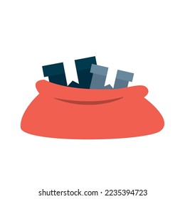 Chaqueta aislada llena de navidad icono presente Vector