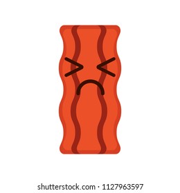 Isolated sad bacon emote