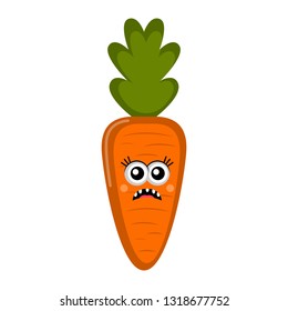 Isolated sad carrot cartoon. Vector illustration design