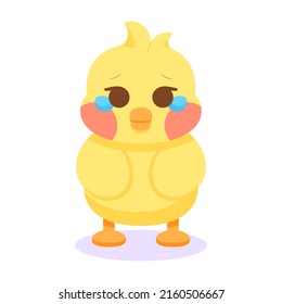 Isolated sad chick cartoon character Vector illustration