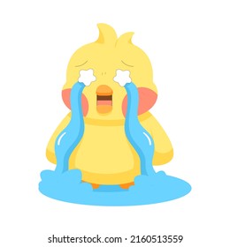 Isolated sad chick cartoon character Vector illustration