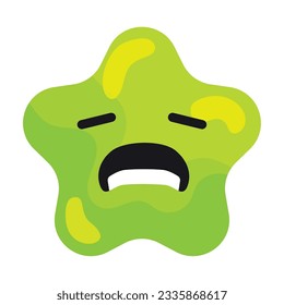 Isolated sad cute star shape emoji Vector