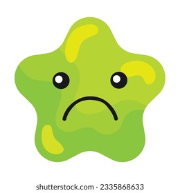 Isolated sad cute star shape emoji Vector
