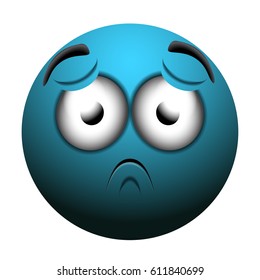 Isolated Sad Emote On White Background Stock Vector (Royalty Free ...