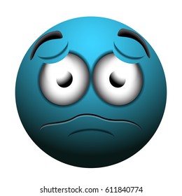Isolated sad emote on a white background, Vector illustration