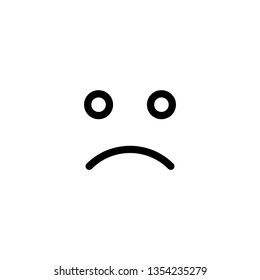 Isolated Sad Emoticon Vector Flat Icon