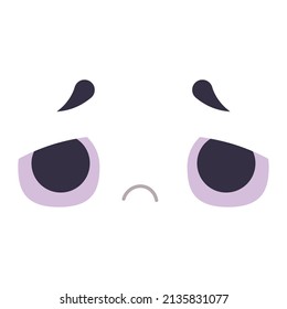 Isolated sad emotion headless expression Vector