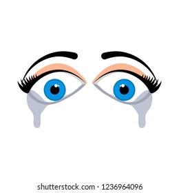 Isolated sad eyes image. Vector illustration design