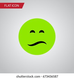 Isolated Sad Flat Icon. Frown Vector Element Can Be Used For Sad, Frown, Emoji Design Concept.