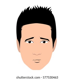 Isolated sad man on a white background, Vector illustration