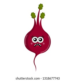 Isolated sad radish cartoon. Vector illustration design