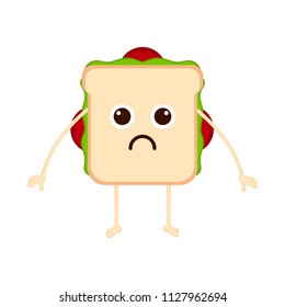 Isolated sad sandwich emote