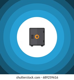 Isolated Safe Flat Icon. Strongbox Vector Element Can Be Used For bank Design Concept.