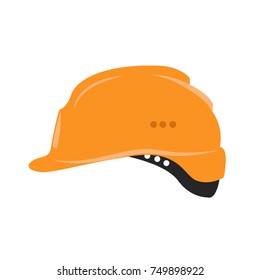 Isolated safety helmet icon in a flat style. 