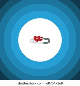 Isolated Safety Pin Flat Icon. Closed Vector Element Can Be Used For Safety, Pin, Closed Design Concept.