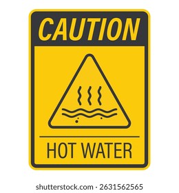 Isolated safety sign warning of hot water surfaces, suitable for hot springs or sun-exposed rivers in natural environments