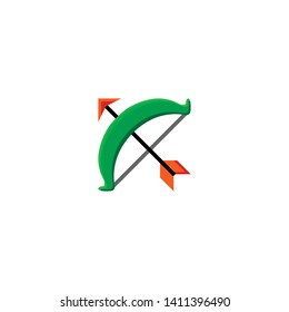 Isolated Saggitarus Emoji, emoticon, Bow and Arrow Vector Icon, Pictogram