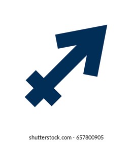Isolated Sagittarius Icon Symbol On Clean Background. Vector Archer Element In Trendy Style.