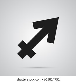 Isolated Sagittarius Icon Symbol On Clean Background. Vector Archer Element In Trendy Style.