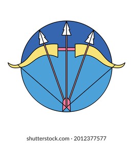 Isolated sagittarius symbol Western zodiac signs Vector illustration