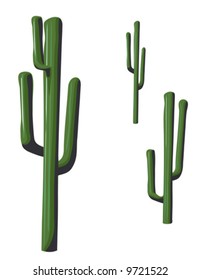 Isolated Saguaro Cactus is hand drawn original artwork in AI-EPS8 format.