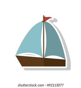 Isolated sailboat ship design