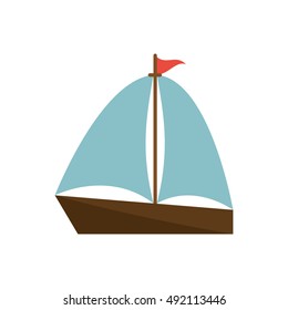 Isolated sailboat ship design
