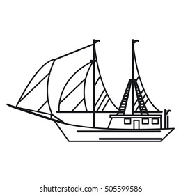 Isolated sailboat ship design