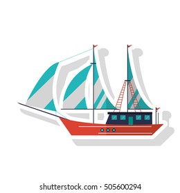 Isolated sailboat ship design