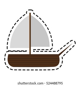 Isolated sailboat toy design