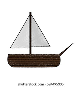 Isolated sailboat toy design