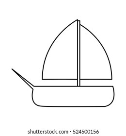 Isolated sailboat toy design